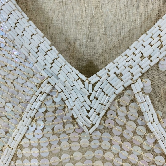 Vintage Lillie Rubin 100% silk beaded sequin top. - Picture 6 of 12